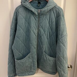Wild Fable Teal Quilted Hoodie